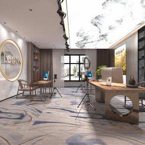 新中式茶叶直播间3D模型下载